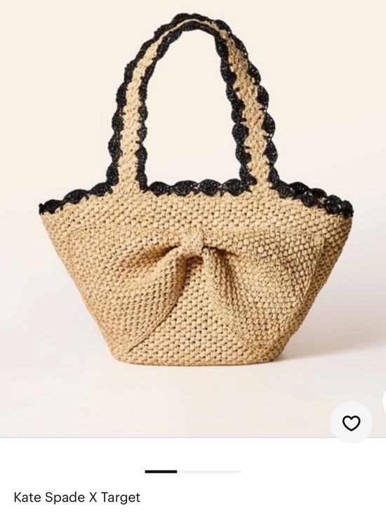 kate spade Handbags - kate spade Natural Straw Shoulder Tote with Black Trim
